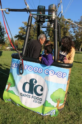 The Davis Food Co-op logo fills the frame clearly on the basket banner.