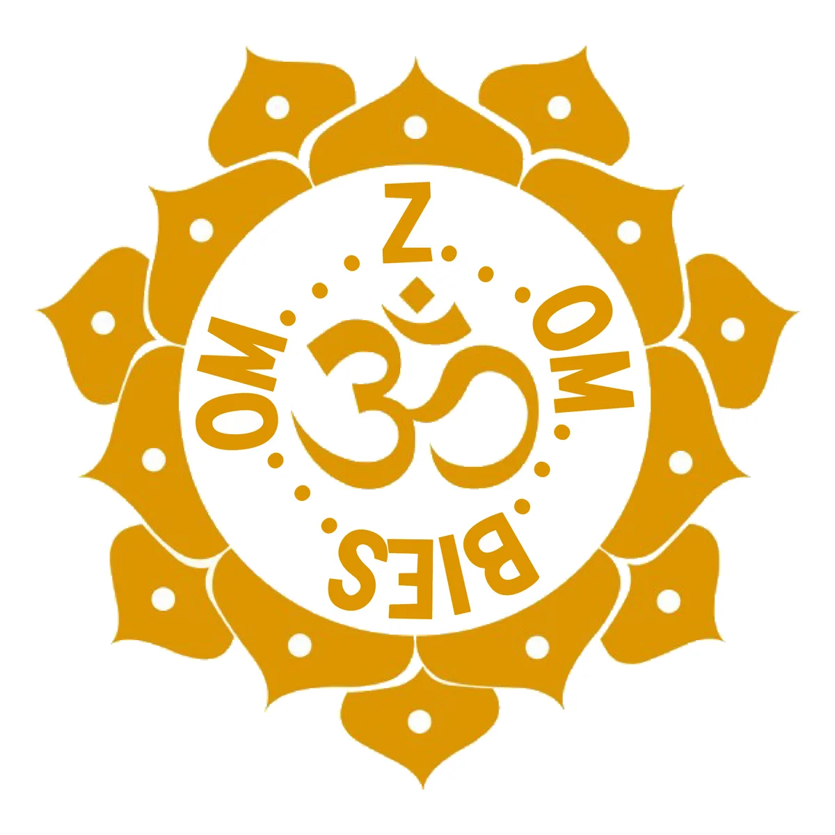 A circular logo graphic reads Om Zombies with a yoga symbol.