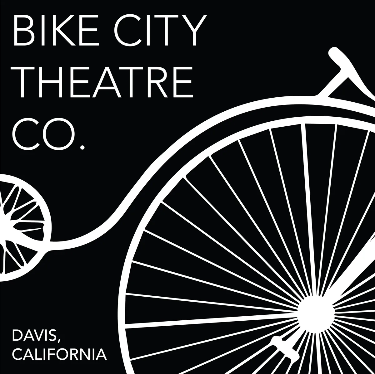 A graphic design shows a bicycle wheel silhouette with Davis, California text.