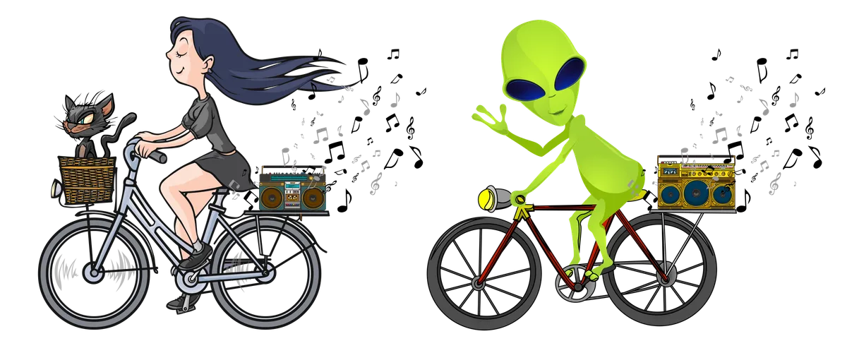 Cyclists with Music-01