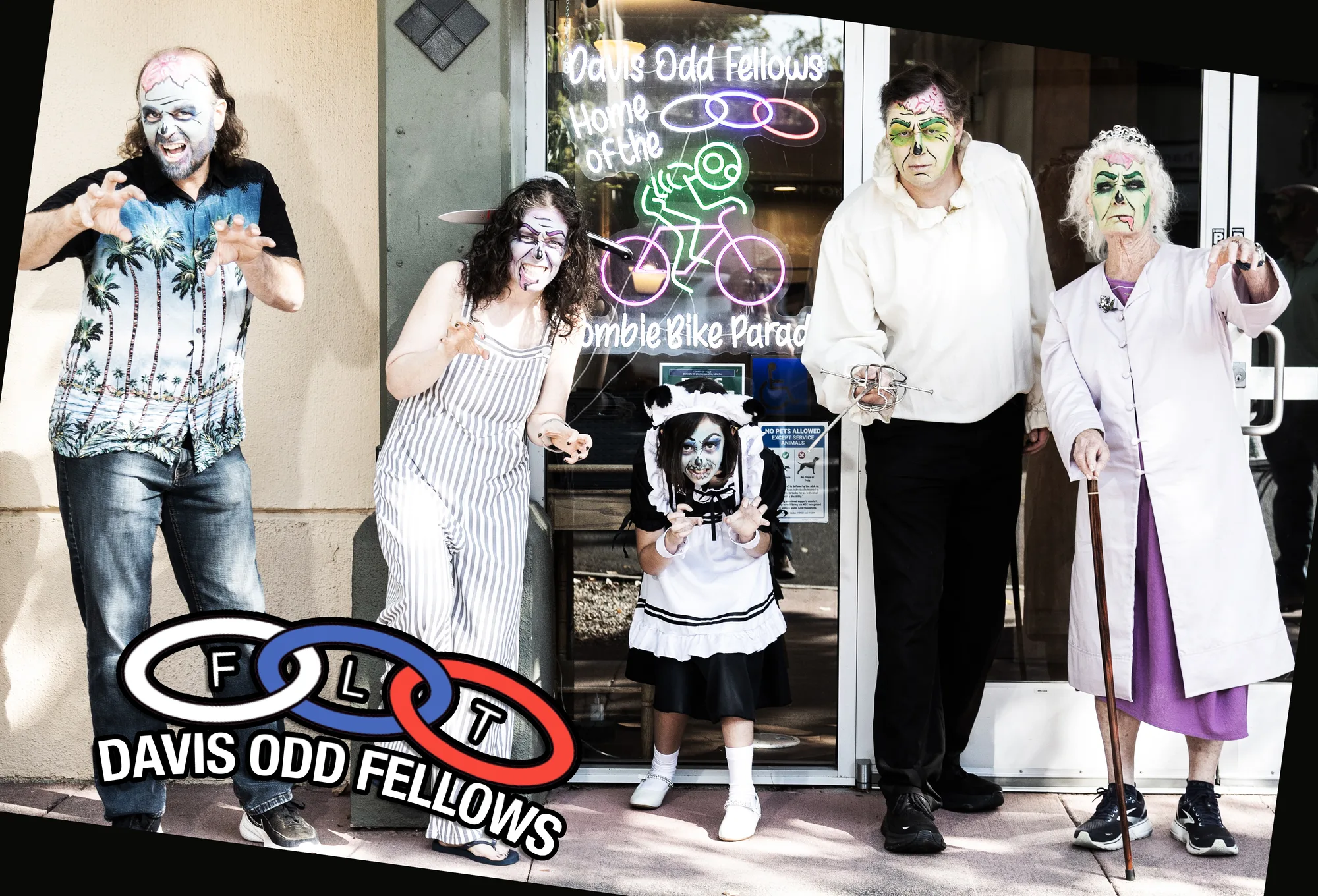 The Davis Odd Fellows is home of Davis' Zombie Bike Parade Festival!